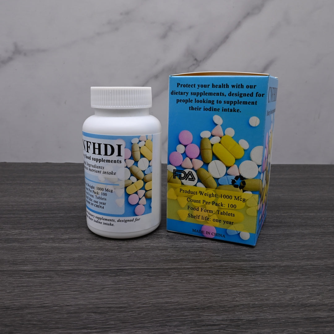 CNFHDI Unflavored Iodine Supplement Tablets - Dietary Food Supplement for Adults