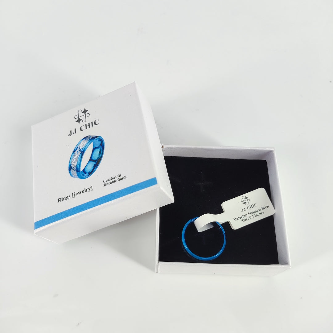 JJ CHIC Stunning Rings [Jewelry] - Elegant Blue and Silver Design for Any Occasion
