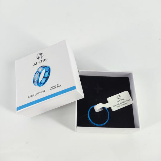 JJ CHIC Stunning Rings [Jewelry] - Elegant Blue and Silver Design for Any Occasion