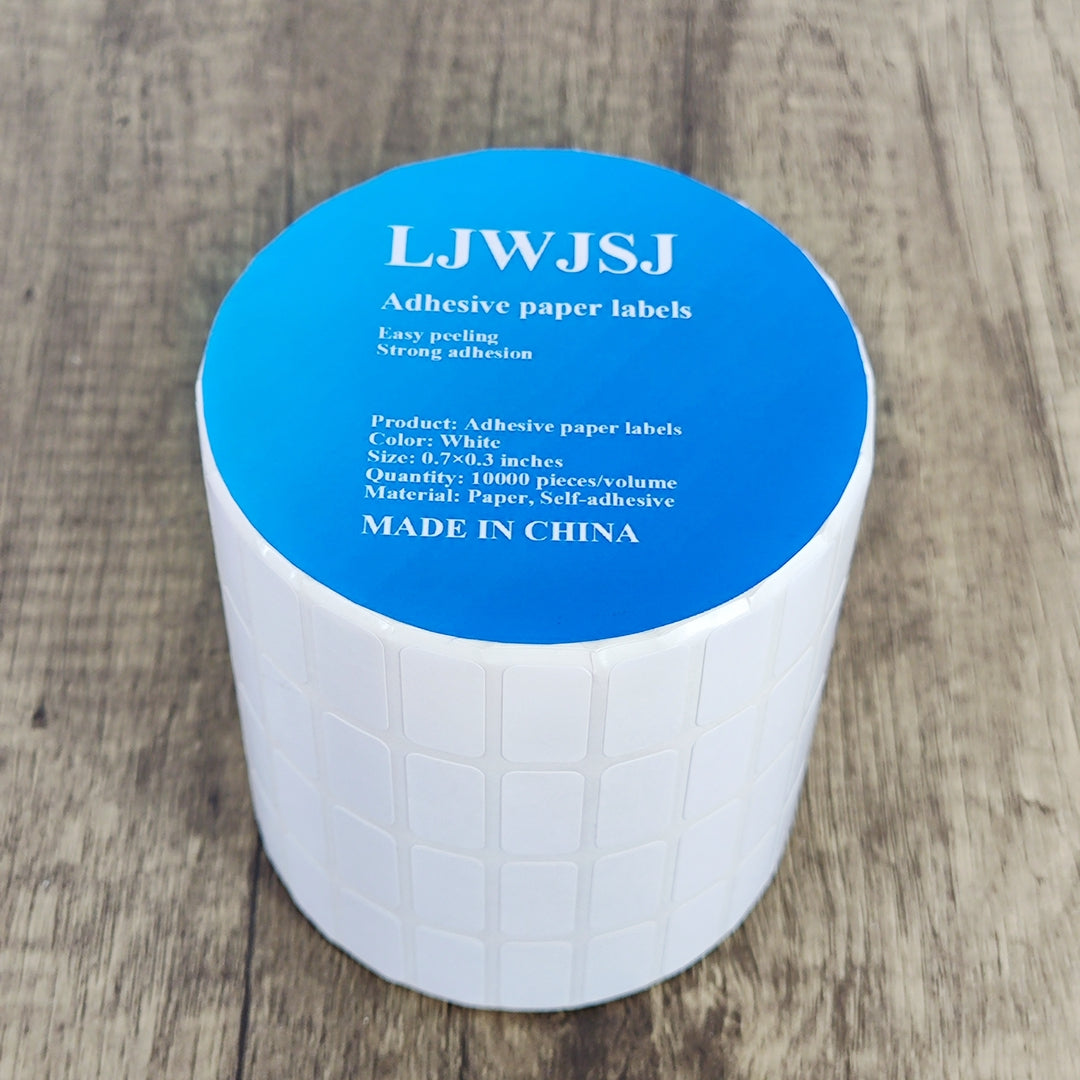 LJWJSJ Premium White Glossy Adhesive Labels - Waterproof Customizable, Compatible with Laser and Inkjet Printers