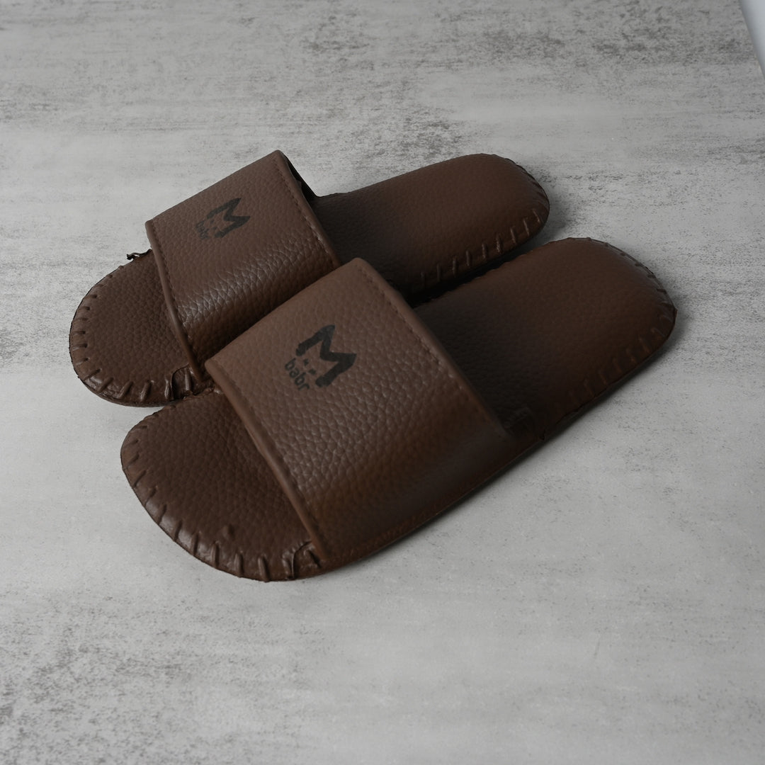 babr Leather-Look Slip-On Slippers for Men & Women Lightweight Vintage Style Couples Slippers