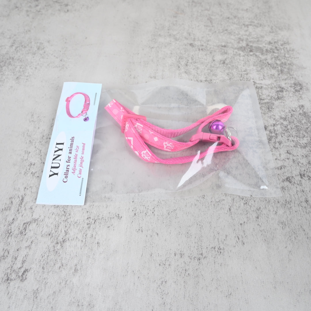 YUNYI Magenta Pet Collar with Bell Adjustable Nylon Pet Collar for Cats & Small Dogs