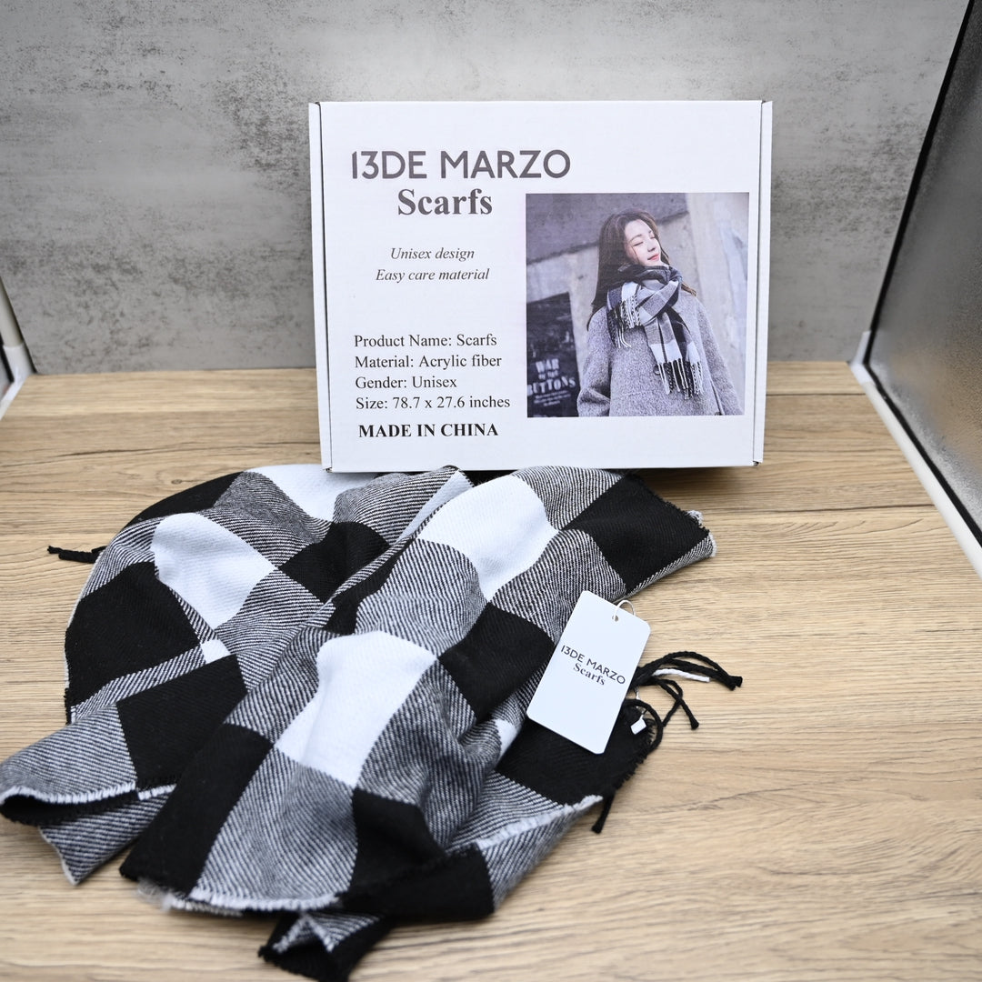 13DE MARZO Premium Winter Scarfs Soft Acrylic Knit Lightweight Unisex Design for Daily Wear and Cold Weather Protection