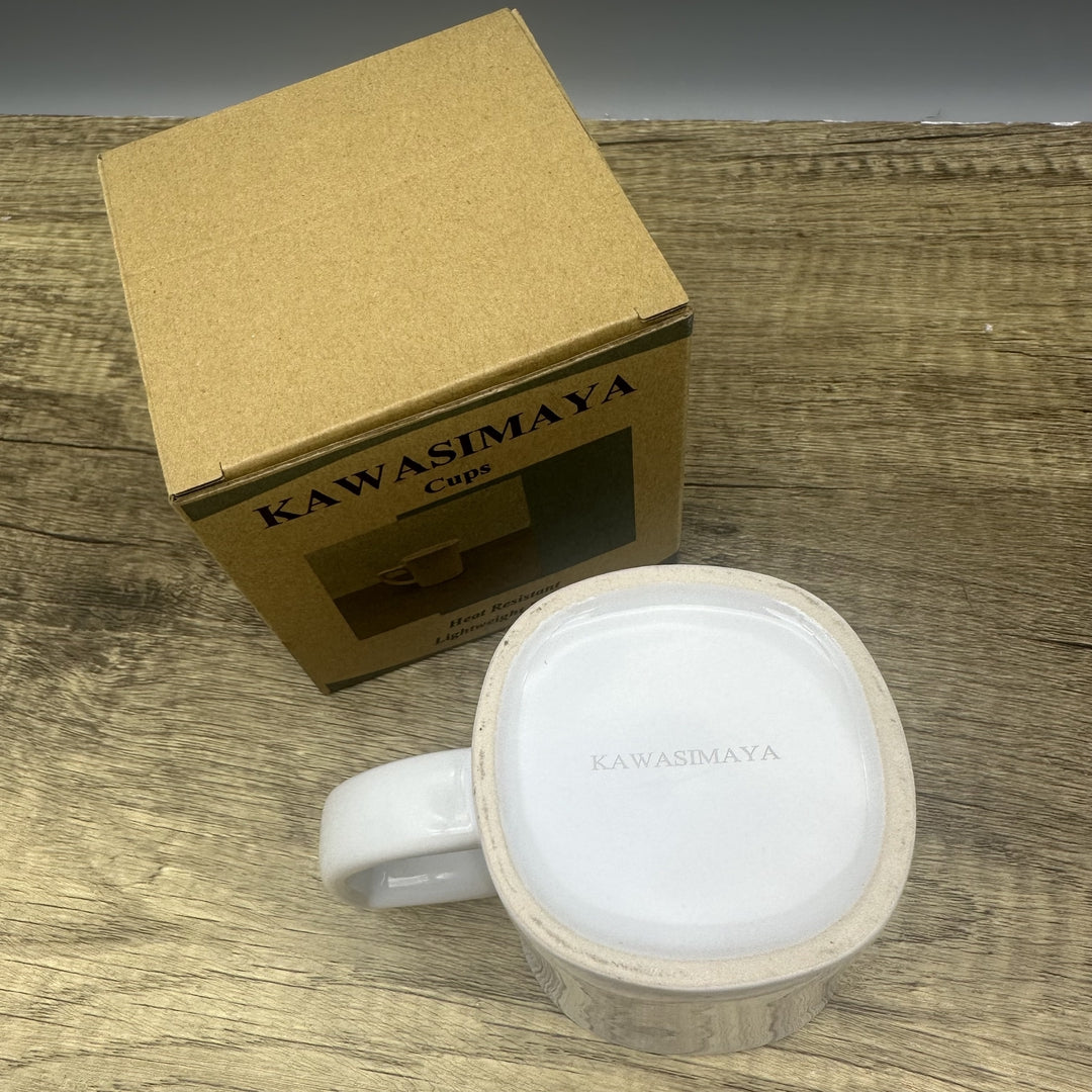 KAWASIMAYA Large Capacity Ceramic Coffee Mugs, Clear Drinking Cups for Home and Office