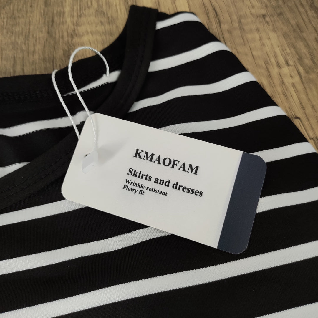 KMAOFAM Chic Casual Striped Loose Dress - Effortless Style for Every Occasion!