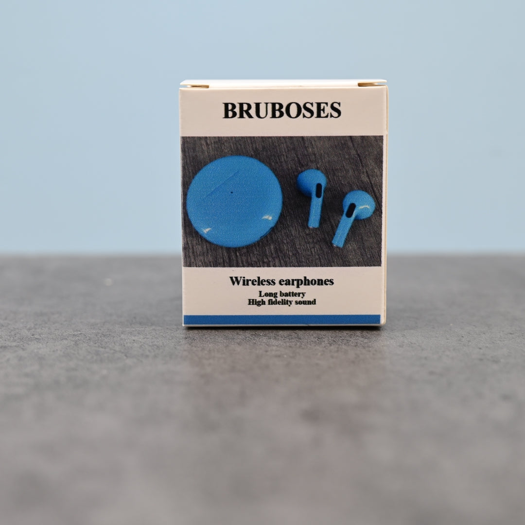 BRUBOSES Wireless Bluetooth Earbuds 5.0, Navy Blue - 3.9x3.9" Compact Size