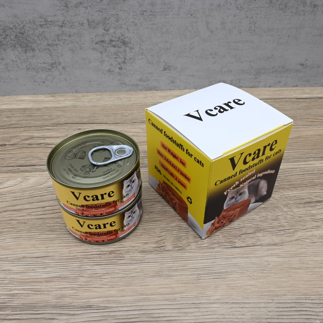 Vcare Premium Canned Foodstuffs for Cats - Gourmet Wet Food with Real Meat