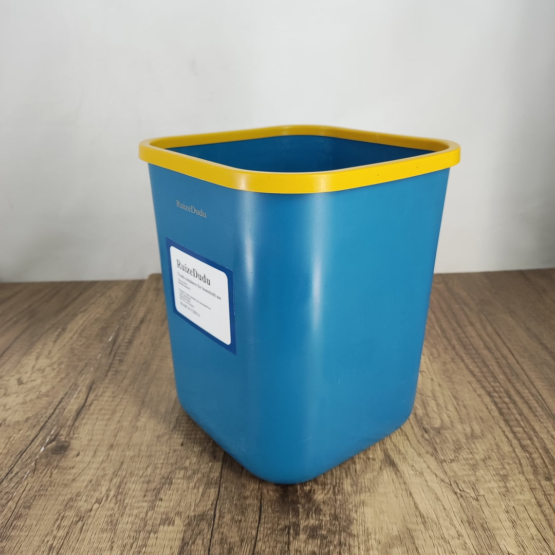 RuizeDudu Stylish Deep Blue Square Trash Can for Household Use - Durable & Compact