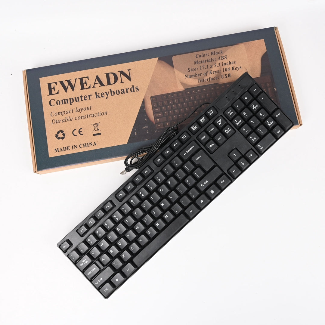 EWEADN Quiet Office Computer Keyboards with Plug-and-Play Design