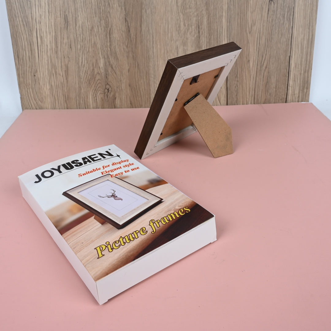 JOYUSAEN Dual-Color White & Walnut Photo Frame Elegant Wood Grain Picture Frame for Home & Office Display