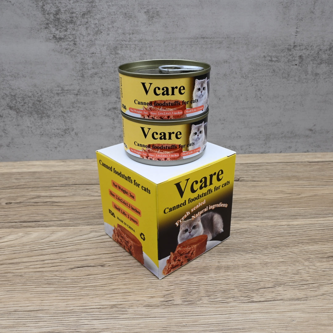 Vcare Premium Canned Foodstuffs for Cats - Gourmet Wet Food with Real Meat