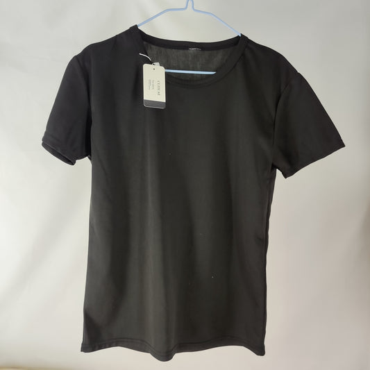 CUZIUAE Black T-Shirt, 100% Cotton, Size M - Comfort Fit