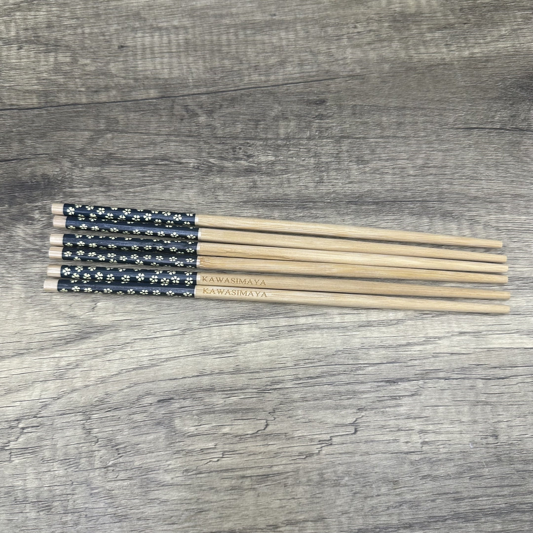KAWASIMAYA Chopsticks Set Dining Utensils: 3 Pair of Elegant Blue Chopsticks for Stylish and Comfortable Dining