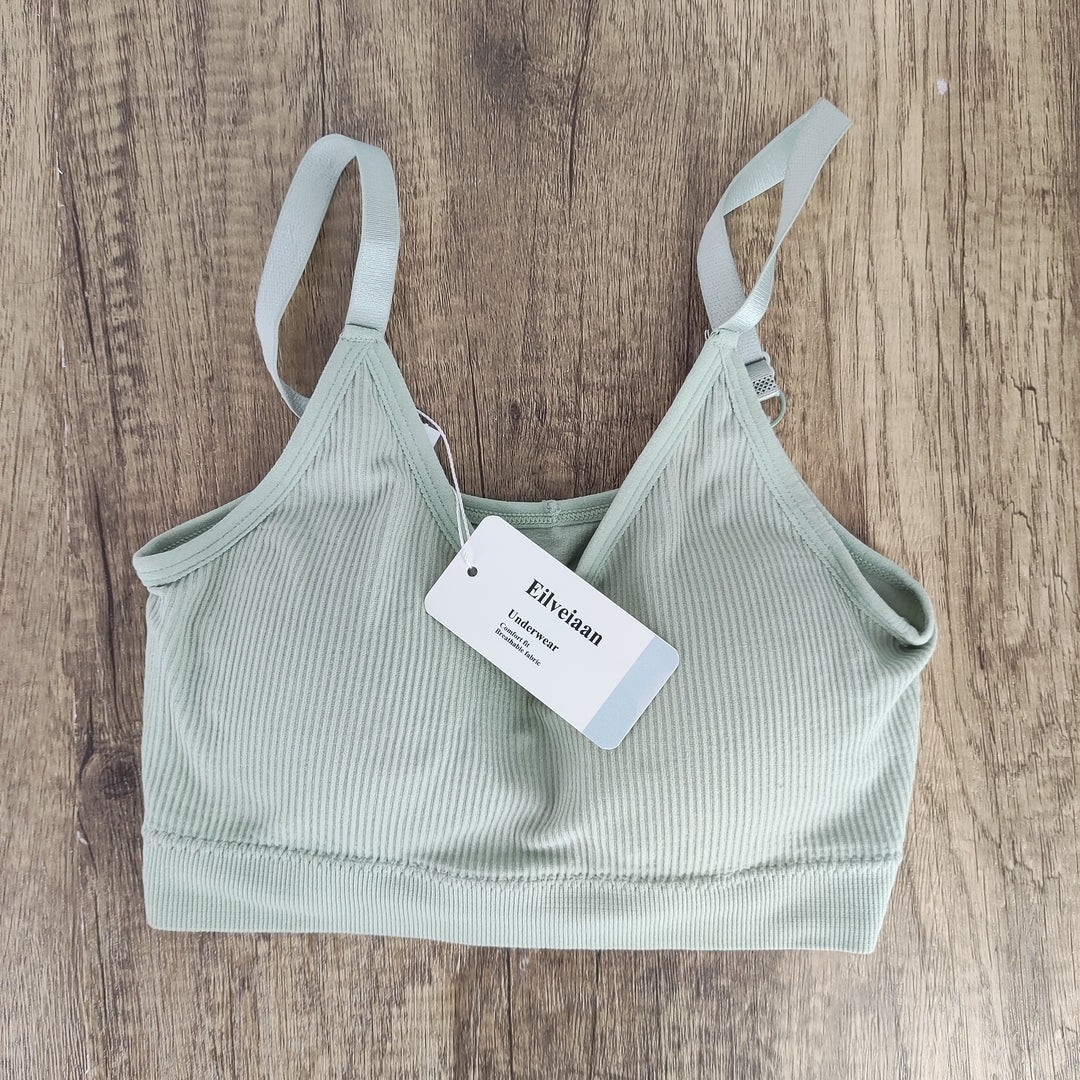 Eilveiaan Underwear - Ultimate Comfort Light Green Women's Seamless Sports Bra - Medium