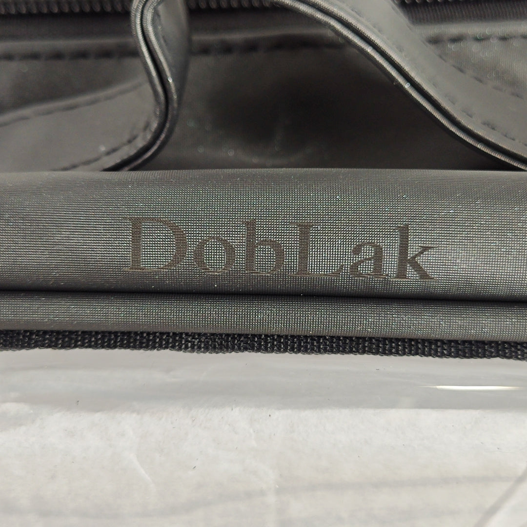 DobLak Black Medium Portable Cosmetic Case - Thickened Fabric Storage Bag