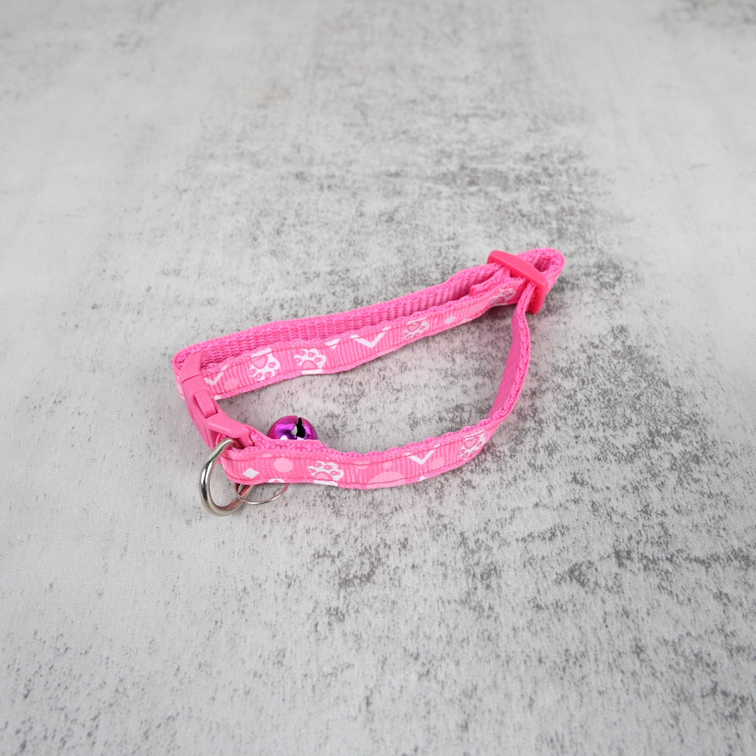 YUNYI Magenta Pet Collar with Bell Adjustable Nylon Pet Collar for Cats & Small Dogs
