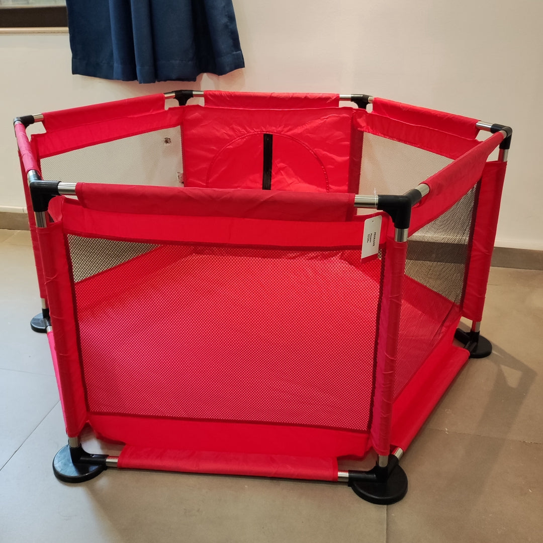 PEOIAOX Baby Playpen, Red - Portable Safety Fence for Toddlers