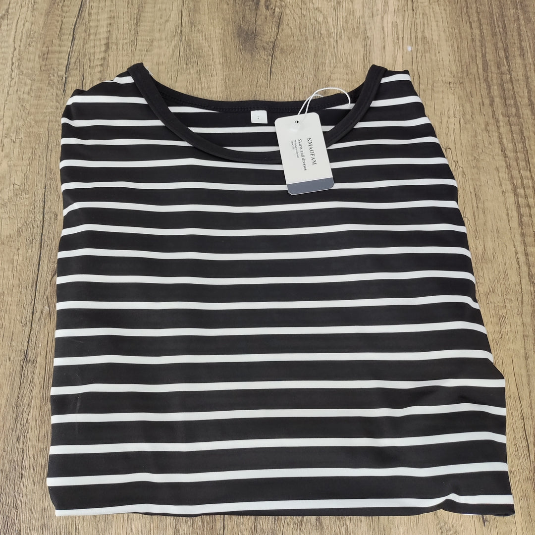 KMAOFAM Chic Casual Striped Loose Dress - Effortless Style for Every Occasion!