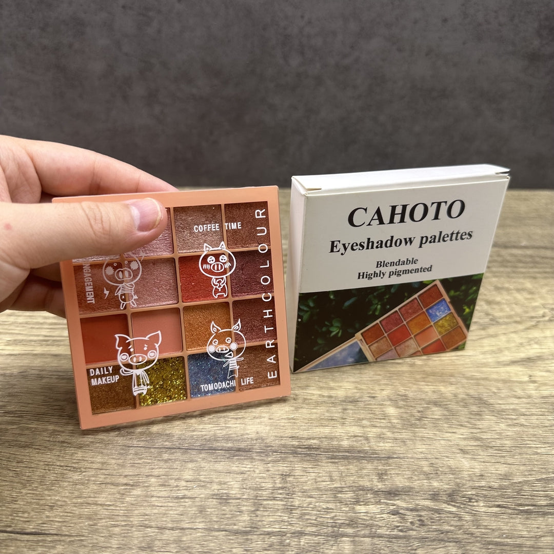 CAHOTO Professional 16 Color Cartoon Design Eyeshadow Palette Collection For Makeup Artists And Beginners