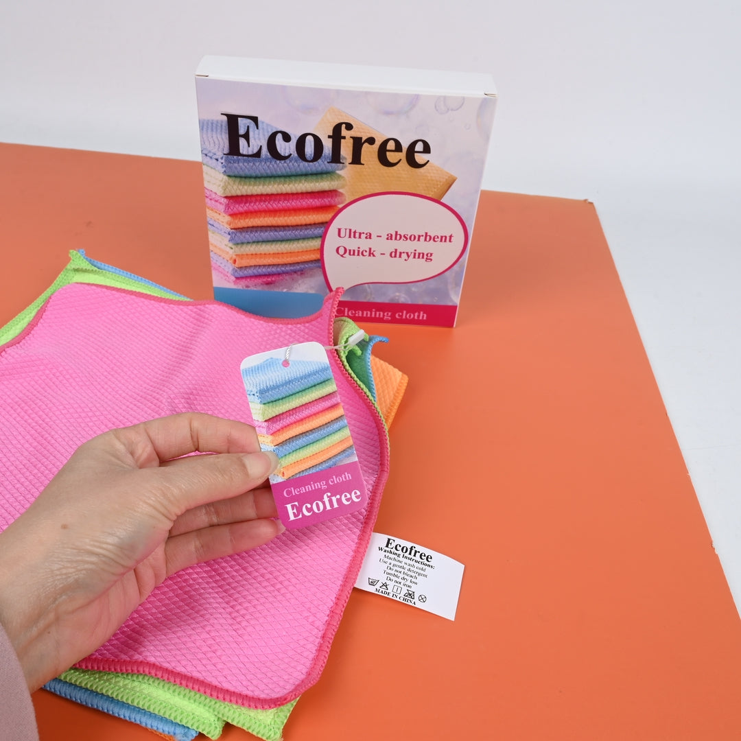 Ecofree Ultra-Soft Non-Abrasive Cleaning Cloths for Home, Glass, Screens
