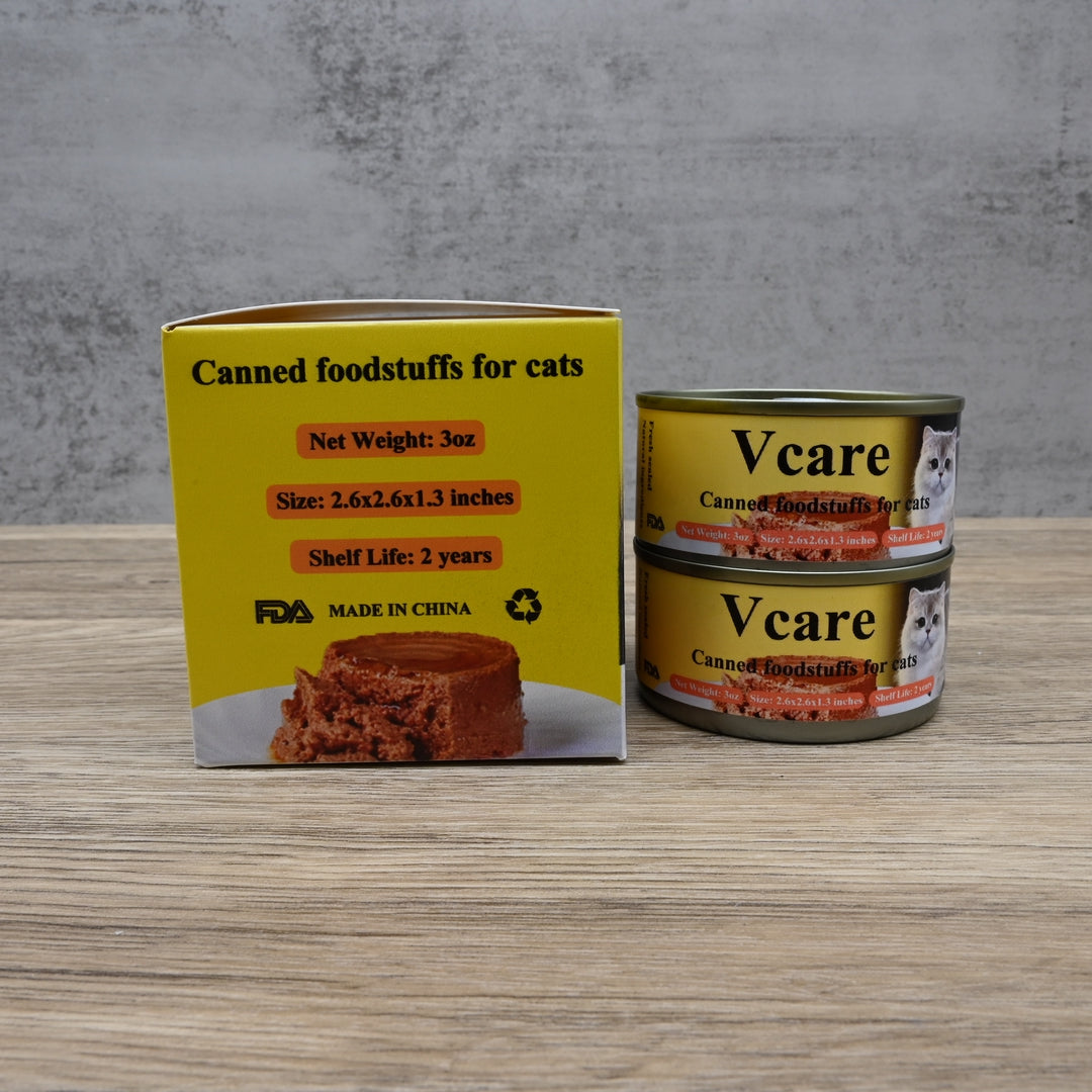 Vcare Premium Canned Foodstuffs for Cats - Gourmet Wet Food with Real Meat