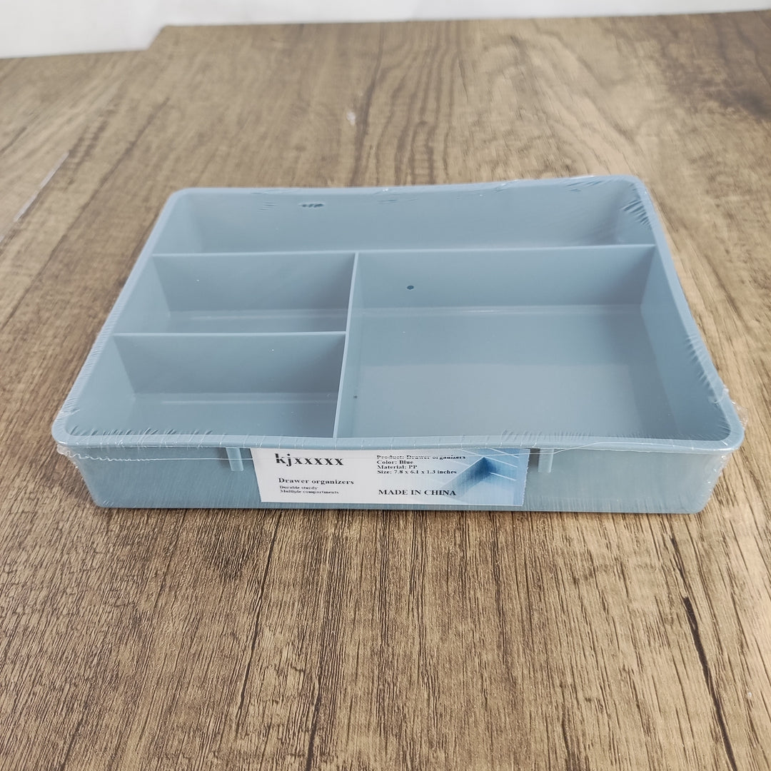 kjxxxxx Blue Drawer Organizers - Compact 7.8 x 6.1 x 1.3 Inches, Durable PP Material for Efficient Storage and Decluttering