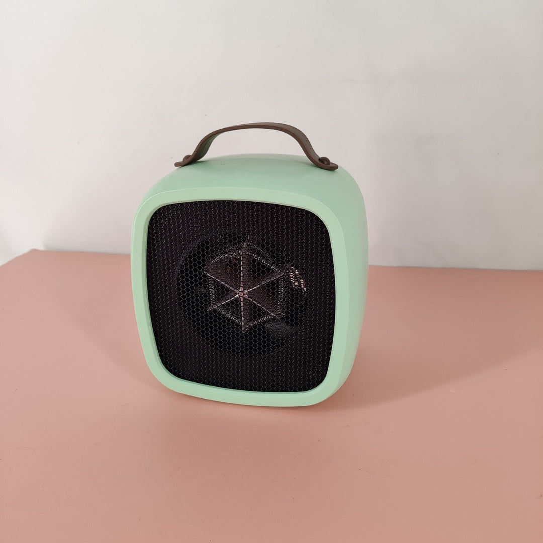 Hertiendo Portable Electric Heater, 500W, 220V AC, ABS and PA Material, Compact Design, Green, Size: 3.9 x 5.5 x 5.5 inches