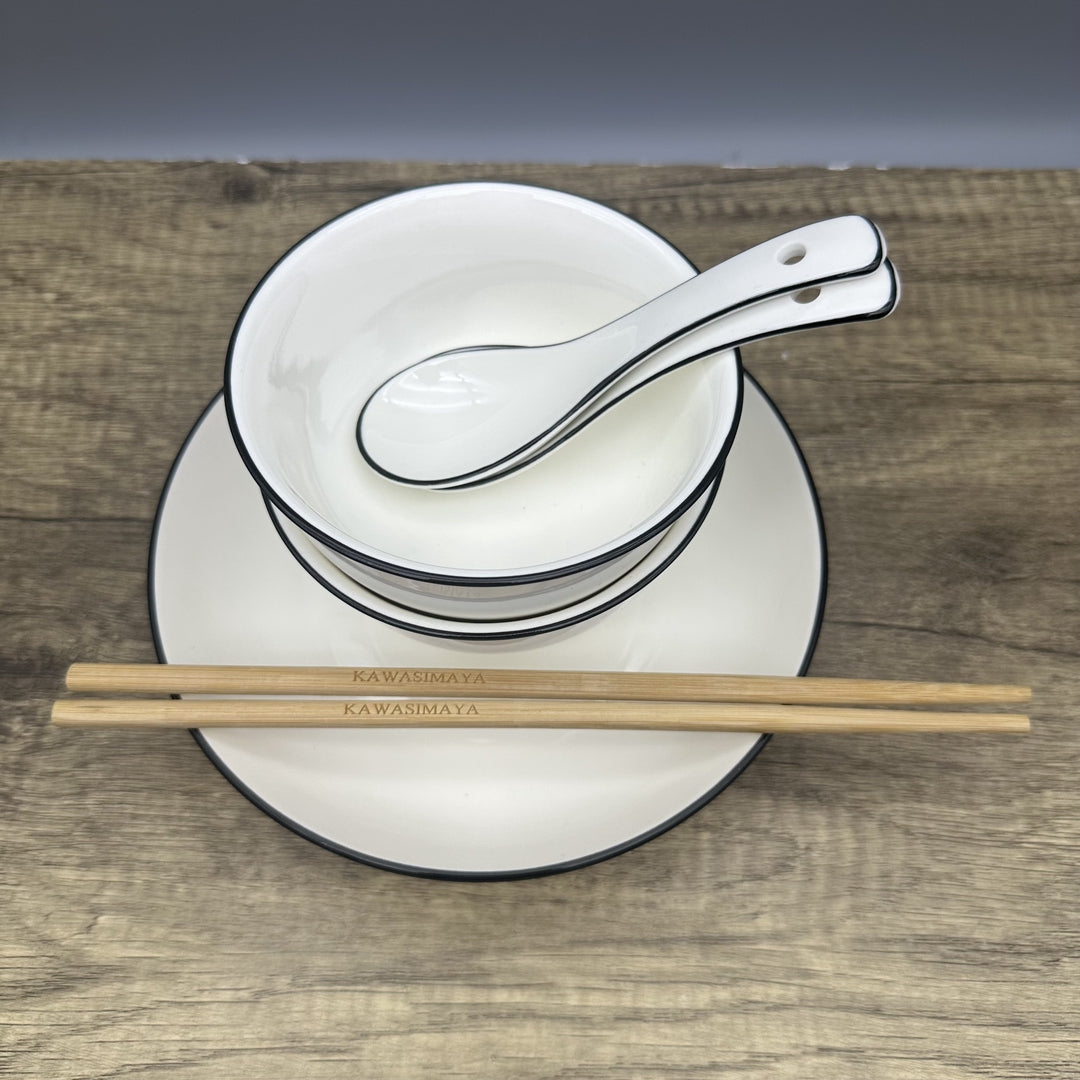 KAWASIMAYA Modern Ceramic Dinnerware Set 2-Piece Plates and Bowls Collection for Kitchen