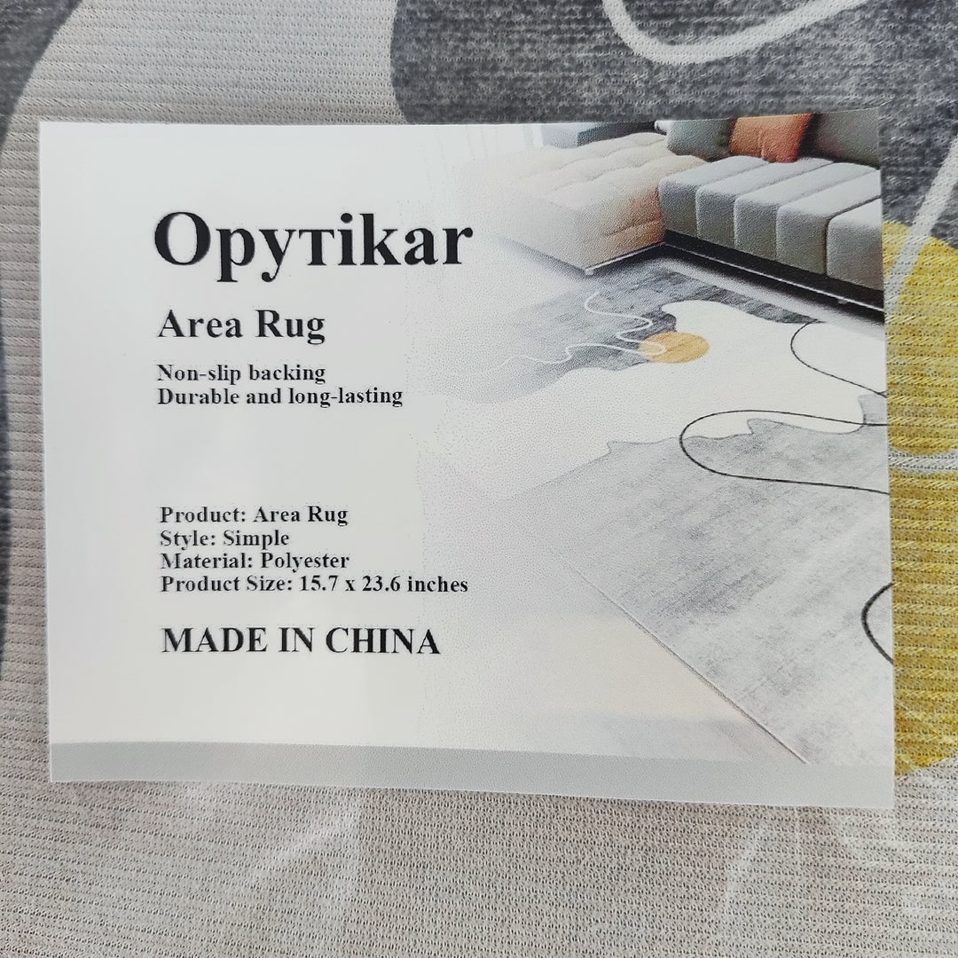 Opутikar Stylish Grey Area Rug Soft Easy to Clean Versatile Design