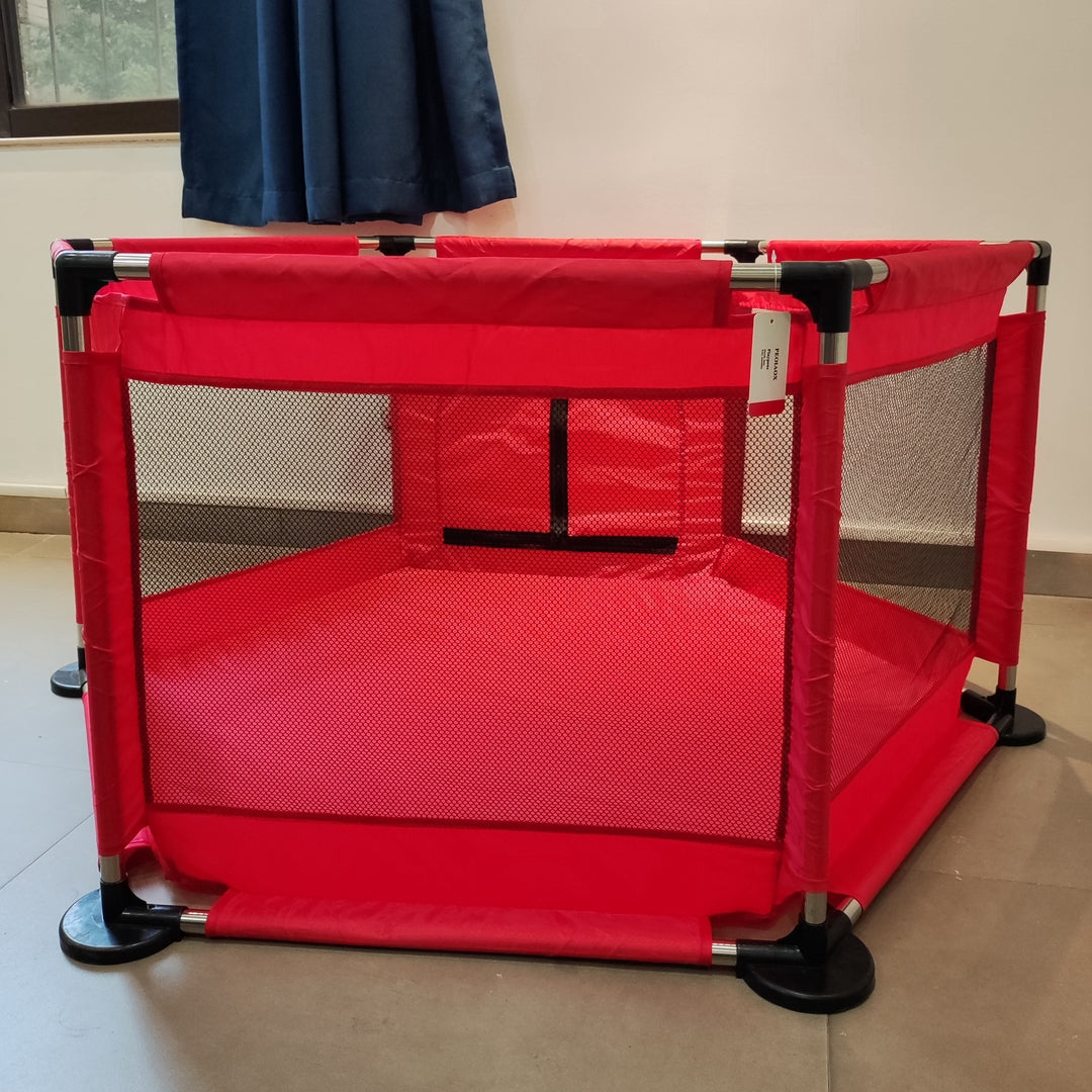 PEOIAOX Baby Playpen, Red - Portable Safety Fence for Toddlers