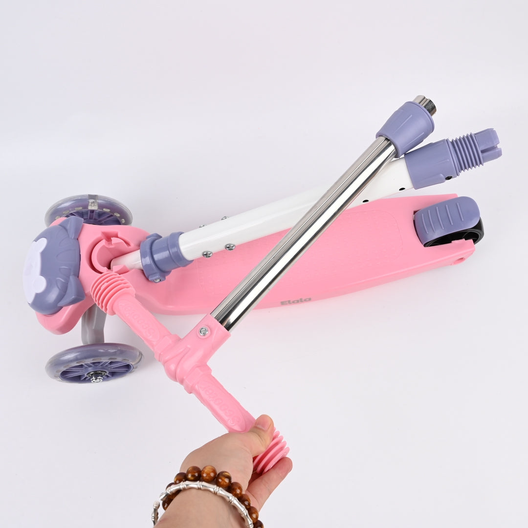 Elala 3-in-1 Adjustable Height Kids Push Scooters for Toddlers Transforming Sit to Stand Riding Fun