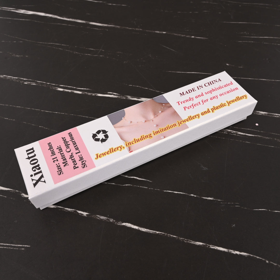 Xiaotu Pearl Necklace with Y-Shape Tassel & Starry Sky Pearls Imitation Pearl Fashion Jewelry