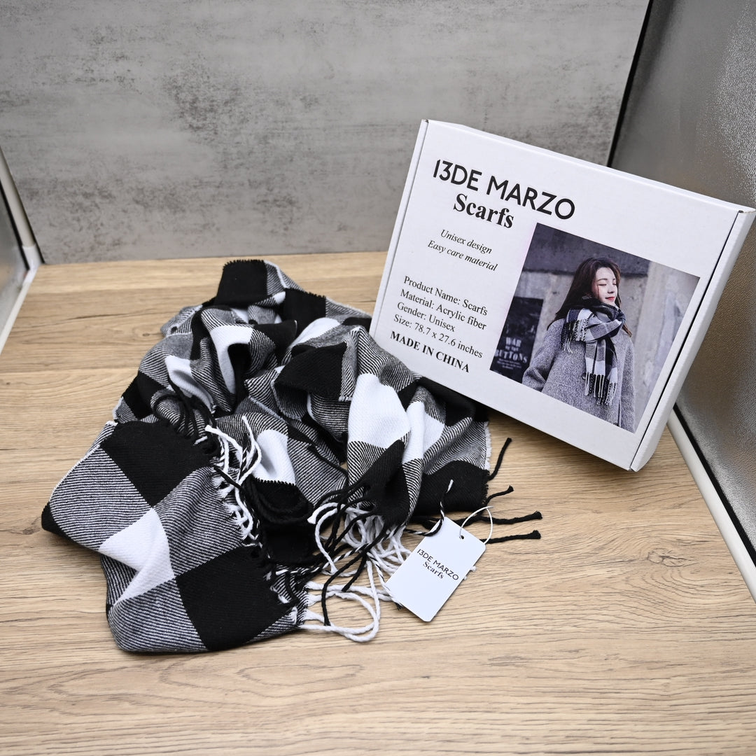 13DE MARZO Premium Winter Scarfs Soft Acrylic Knit Lightweight Unisex Design for Daily Wear and Cold Weather Protection