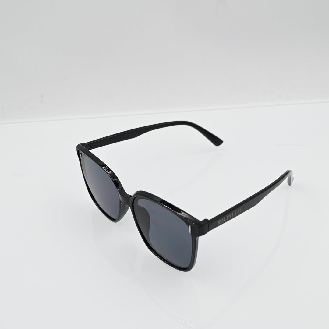 RB.PILOT Unisex Sunglasses in Black, Plastic Resin Frame - Lightweight & Durable