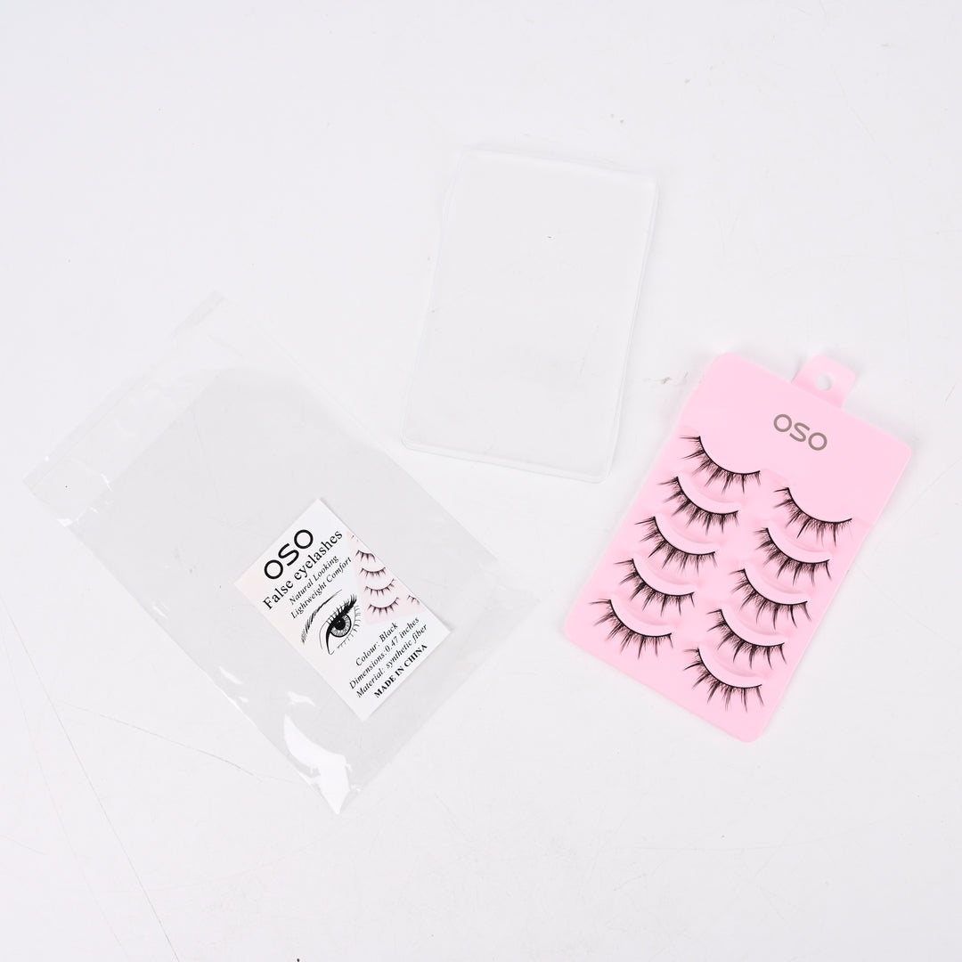 OSO False Eyelashes Five Pairs Dramatic Devil Charm Long Handmade Reusable Lashes Glamour Makeup Beauty Accessories