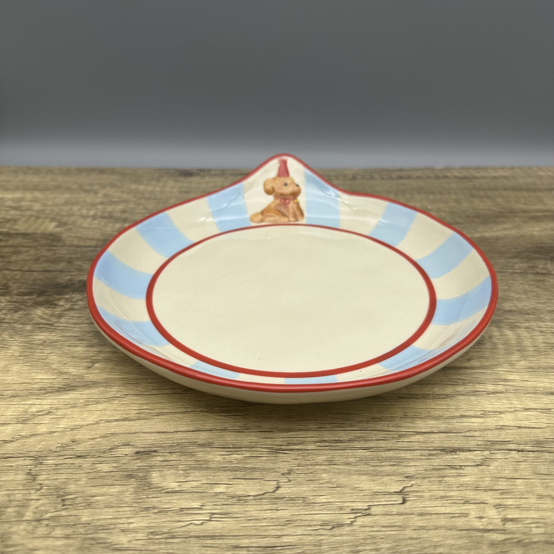 KAWASIMAYA Adorable Hand-Painted Dog Design Table Plates: Ceramic Plates for Playful Dining