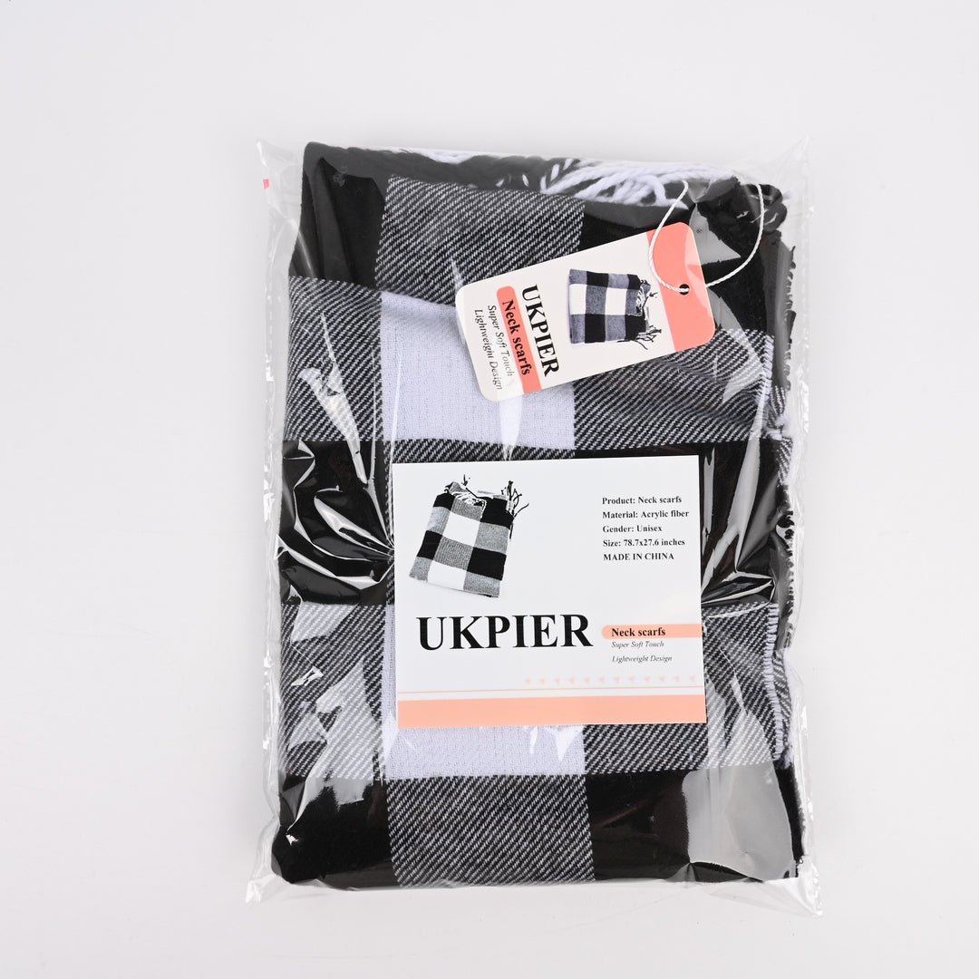 UKPIER Cozy Acrylic Fiber Winter Scarf in Gray - Soft Lightweight Unisex Neck Scarfs for Men and Women