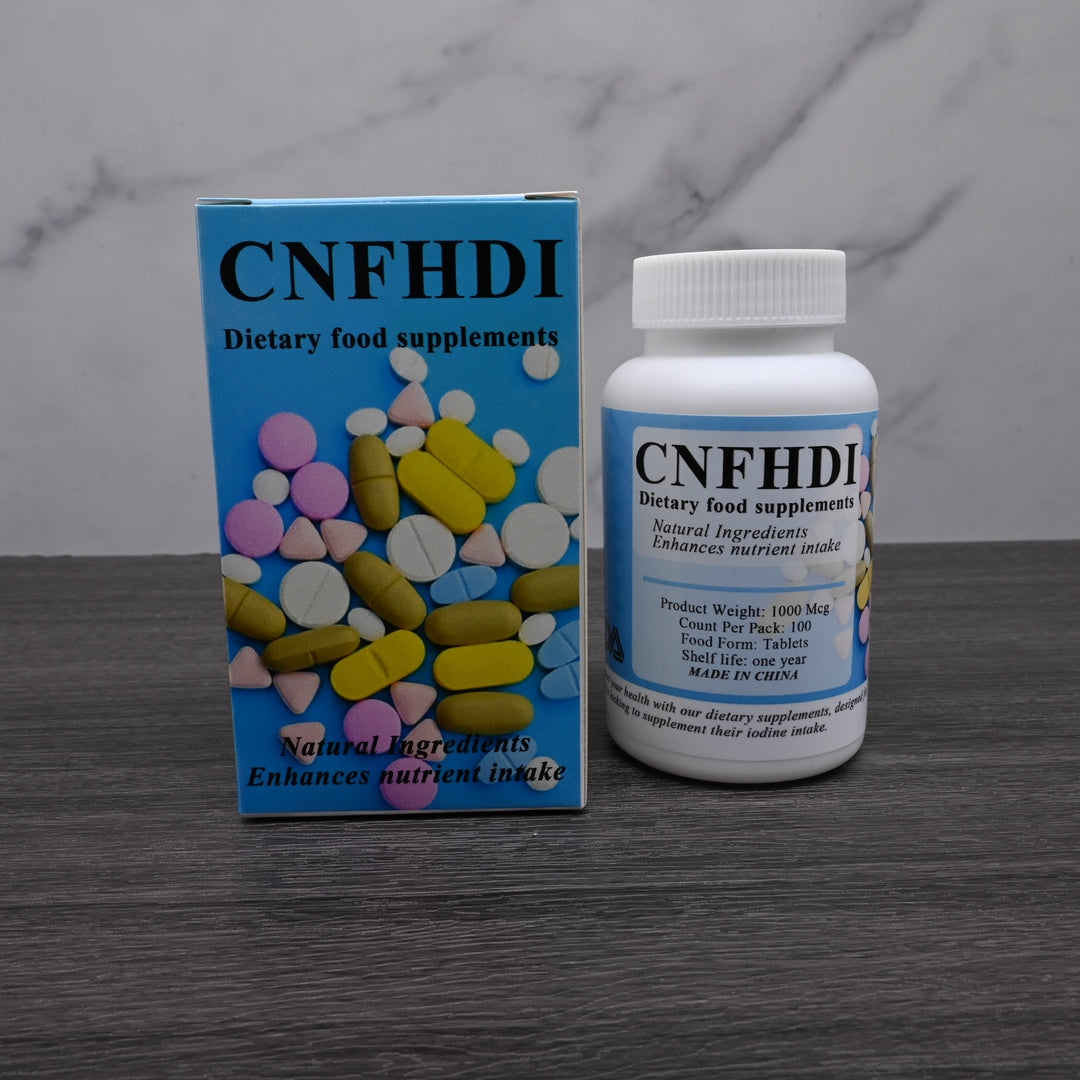 CNFHDI Unflavored Iodine Supplement Tablets - Dietary Food Supplement for Adults