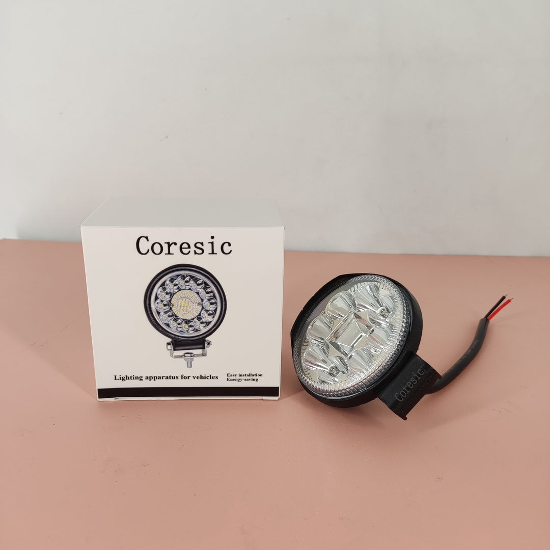 Coresic Vehicle Lighting Device Wide View Floodlight 12-80V White Light, Black, 4.5*4.5 inches Aluminum Alloy