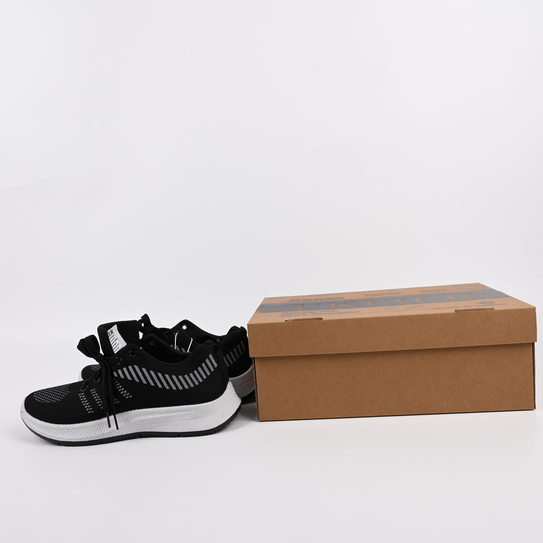UKPIER Breathable Anti-Odor Casual Sports Shoes in Black - Lightweight Athletic Mesh Shoes for Men and Women US 8