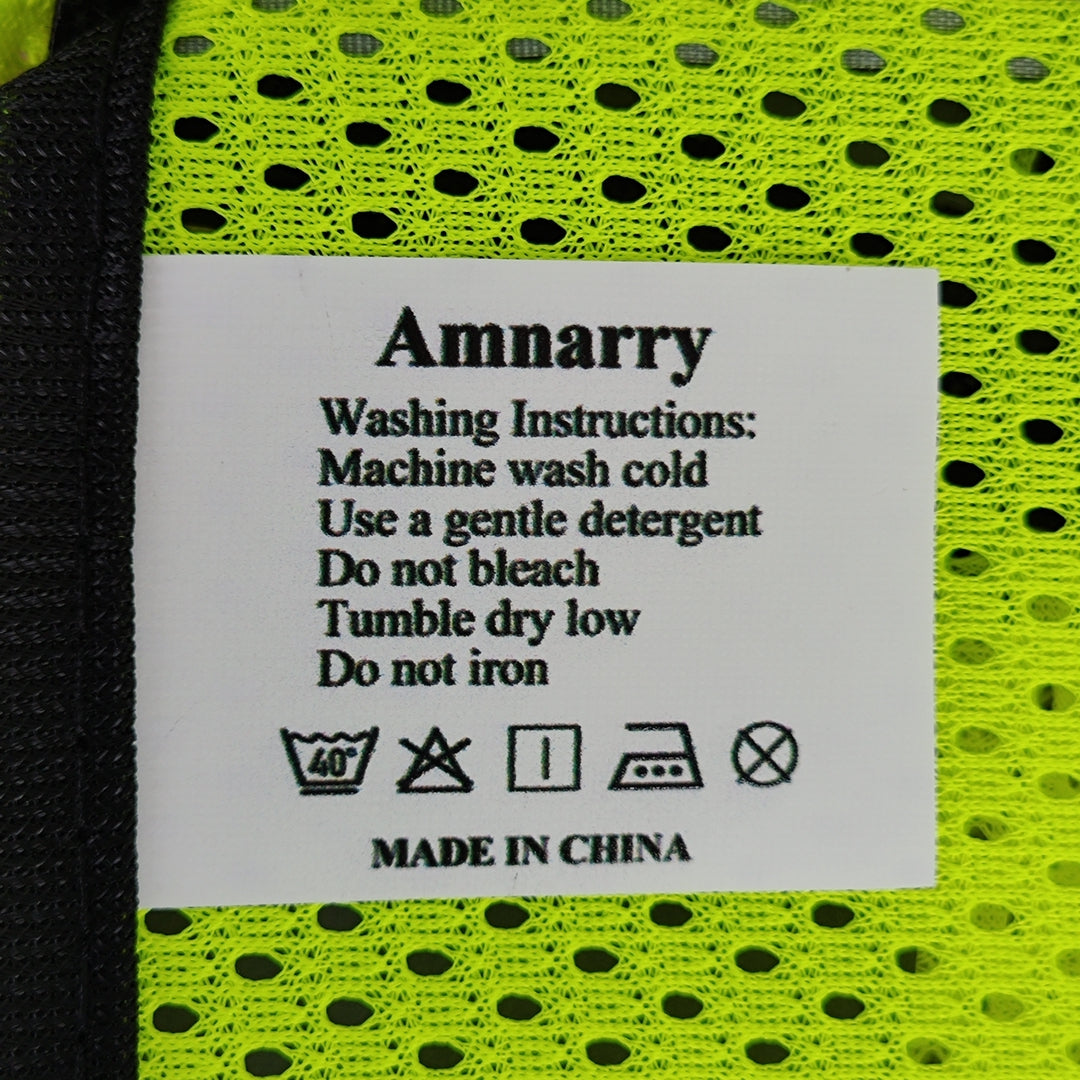 Amnarry High Visibility Reflective Vest - Fluorescent Green