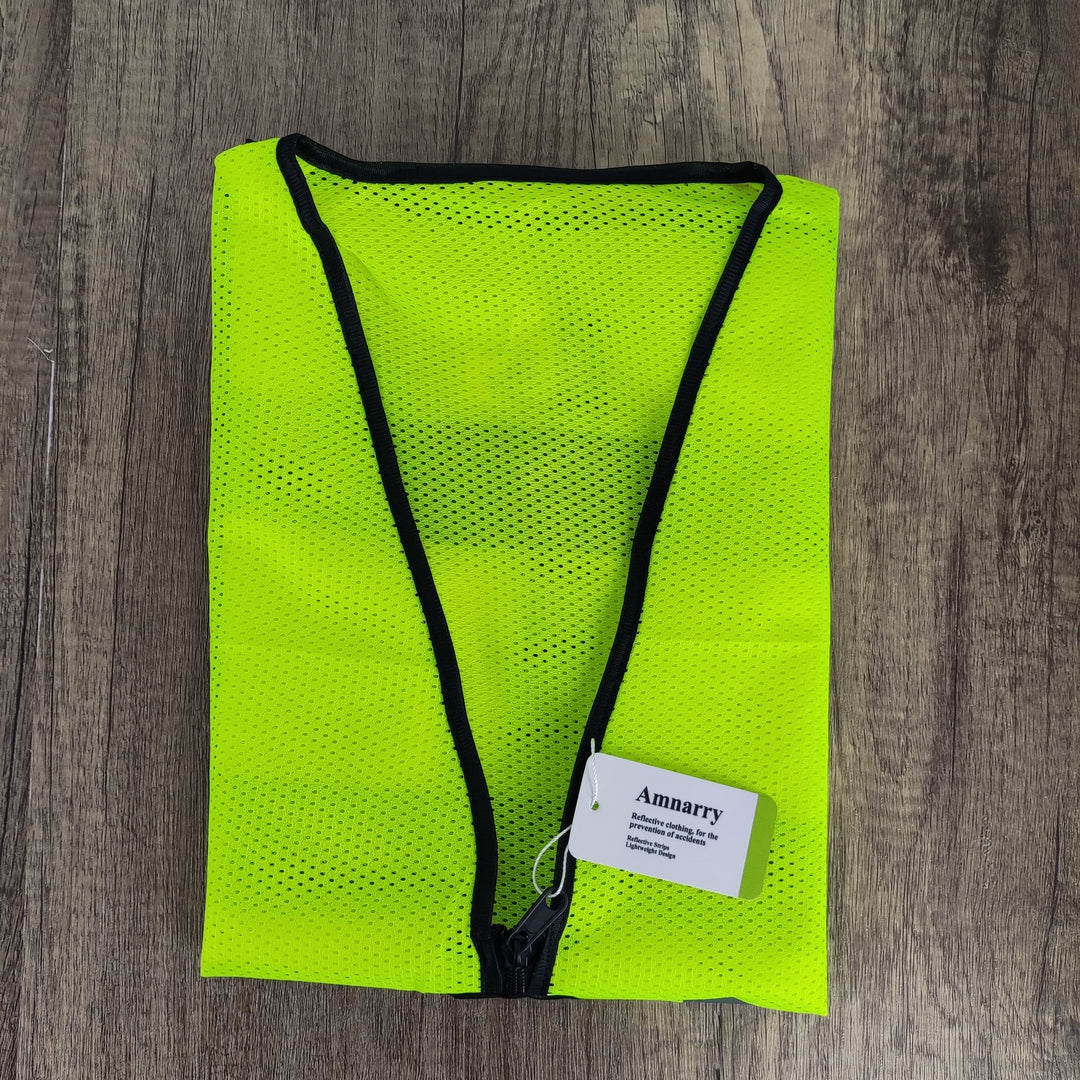 Amnarry High Visibility Reflective Vest - Fluorescent Green