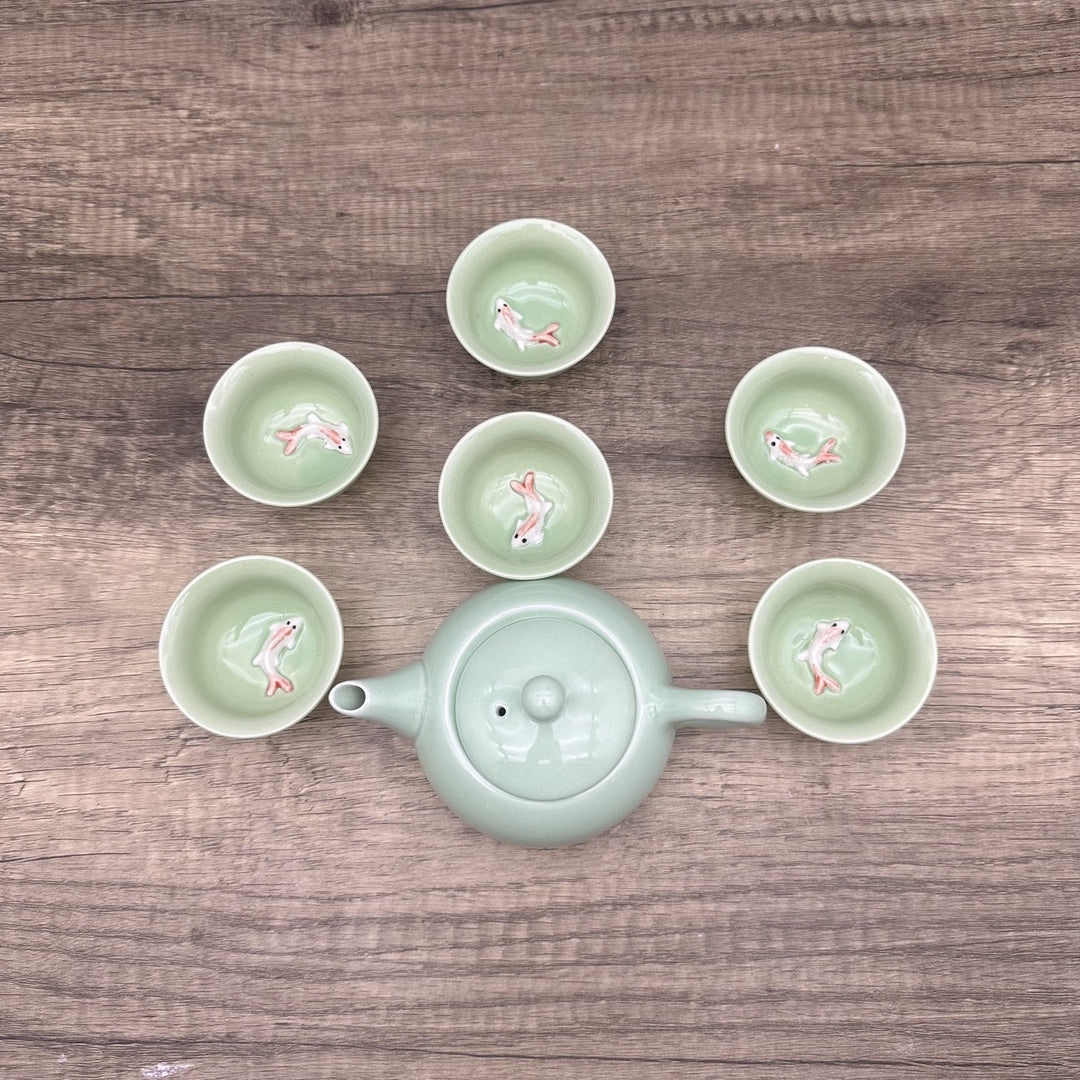 KAWASIMAYA Tea Services in the Nature of Tableware - Green Porcelain Teacups Small Elegant Drinkware
