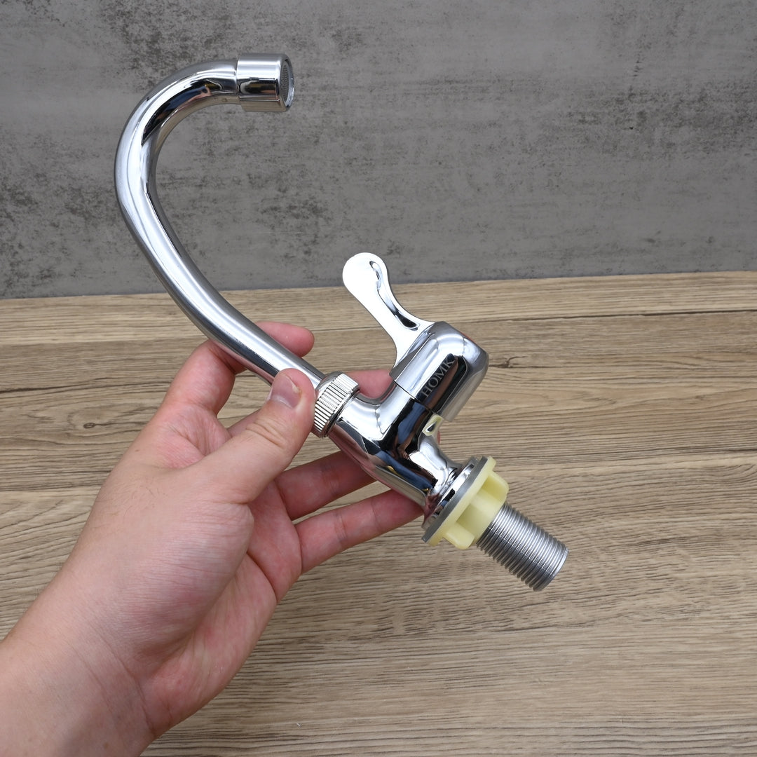 HOMK Single Cold Kitchen Faucets Modern Sink Water Tap with Swivel Spout and Easy Installation