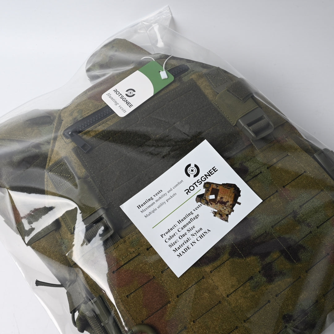 ROTSGNEE Hunting Vests Professional Tactical Outdoor Gear Multi-Pocket Camouflage Vest for Hunting Shooting and Field Activities