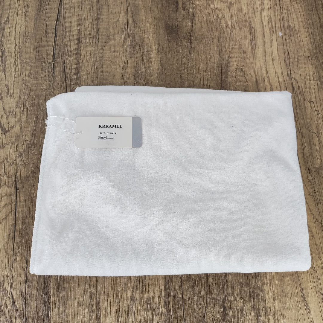 KRRAMEL Luxurious Comfort: Soft and Absorbent Large Cotton Bath Towels in Classic White