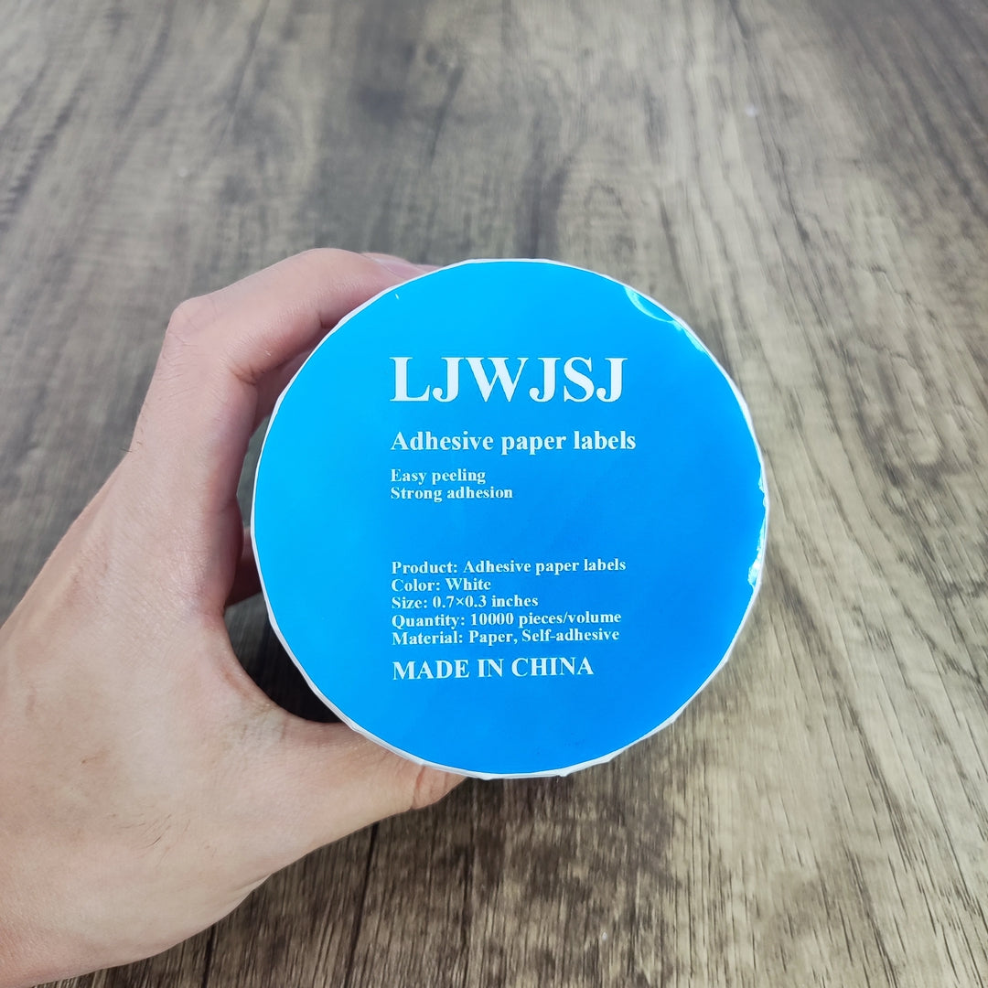 LJWJSJ Premium White Glossy Adhesive Labels - Waterproof Customizable, Compatible with Laser and Inkjet Printers