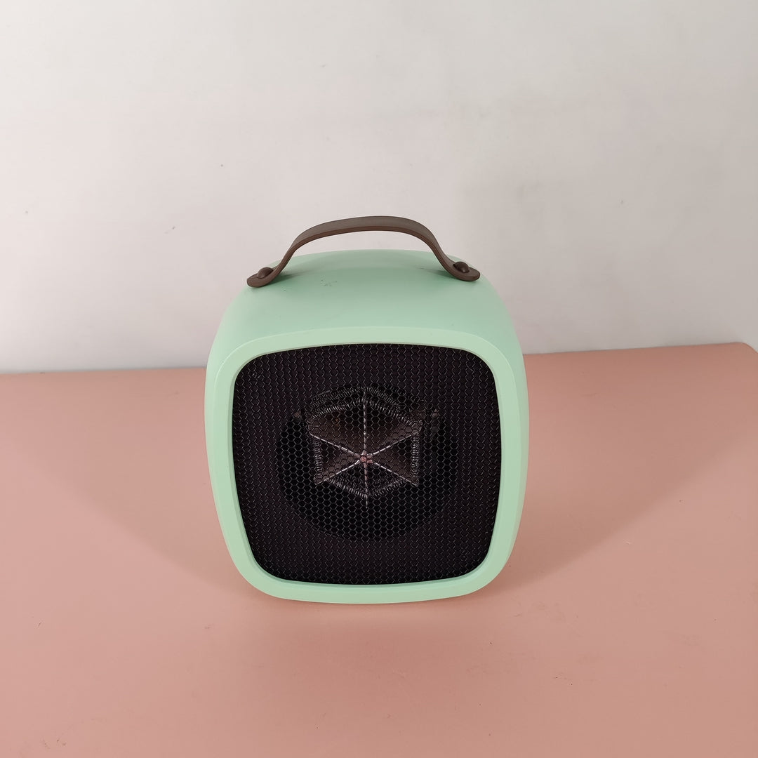 Hertiendo Portable Electric Heater, 500W, 220V AC, ABS and PA Material, Compact Design, Green, Size: 3.9 x 5.5 x 5.5 inches