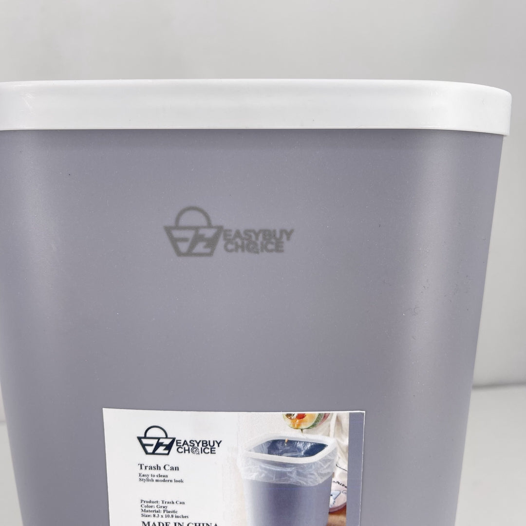 EASYBUY CHOICE Sleek Gray Square Trash Can for Stylish Waste Management in Any Room of Your Home or Office