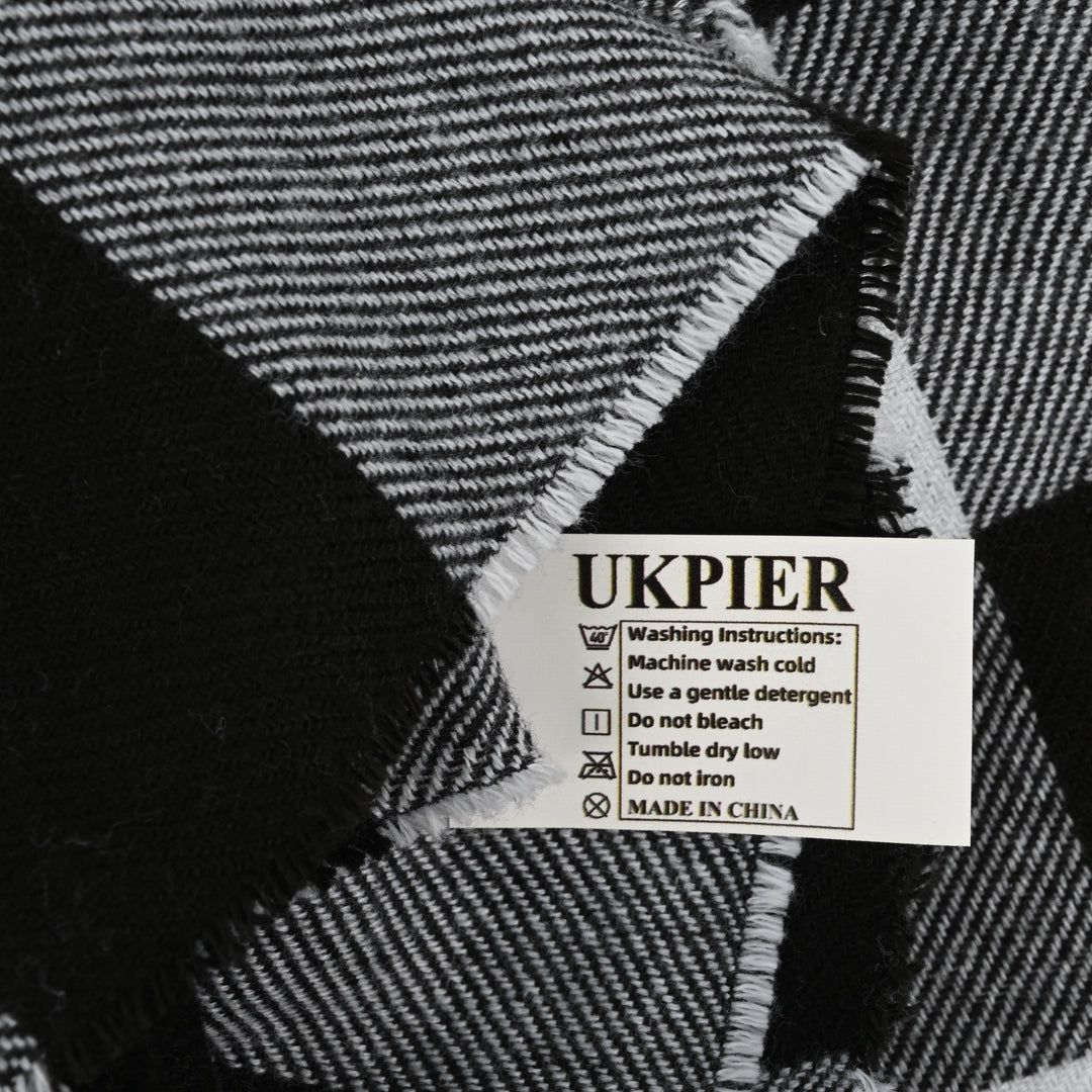 UKPIER Cozy Acrylic Fiber Winter Scarf in Gray - Soft Lightweight Unisex Neck Scarfs for Men and Women